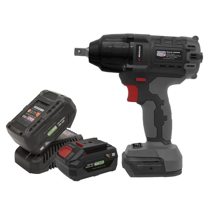 Sealey CP20VPIWKIT Brushless Impact Wrench Kit 1/2"Sq Drive 20V 4Ah SV20 Series - 2 Batteries Sealey