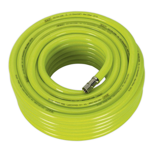 Sealey AHFC2038 Air Hose High-Visibility 20m x Ø10mm with 1/4"BSP Unions Sealey