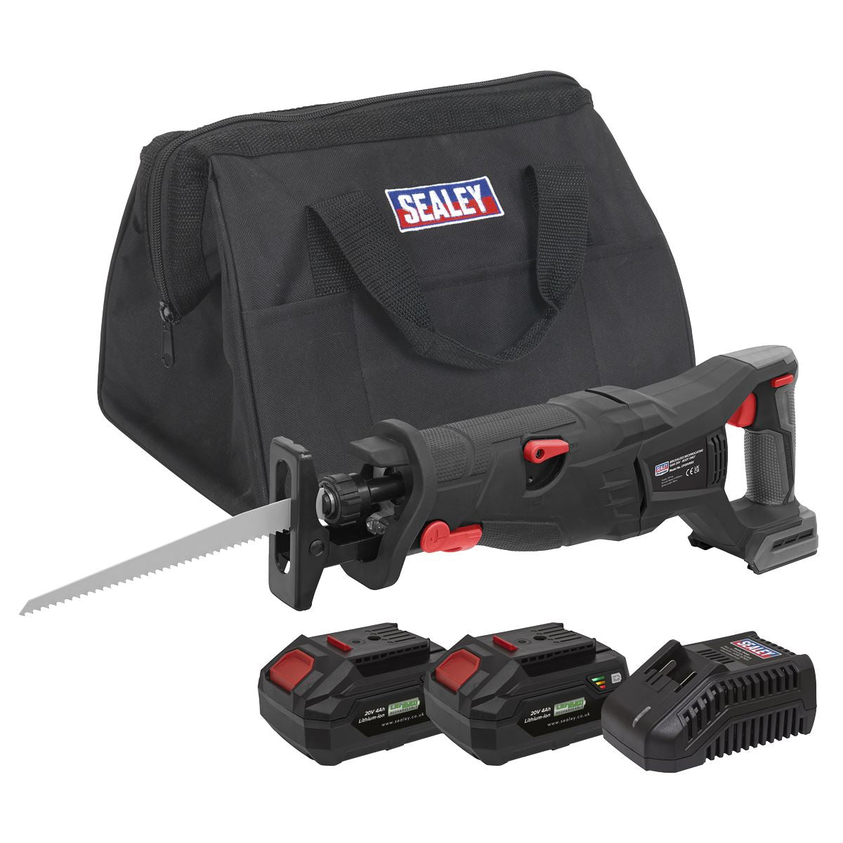 Sealey CP20VRSXKIT Brushless Reciprocating Saw 20V 4Ah SV20 Series Kit - 2 Batteries Sealey