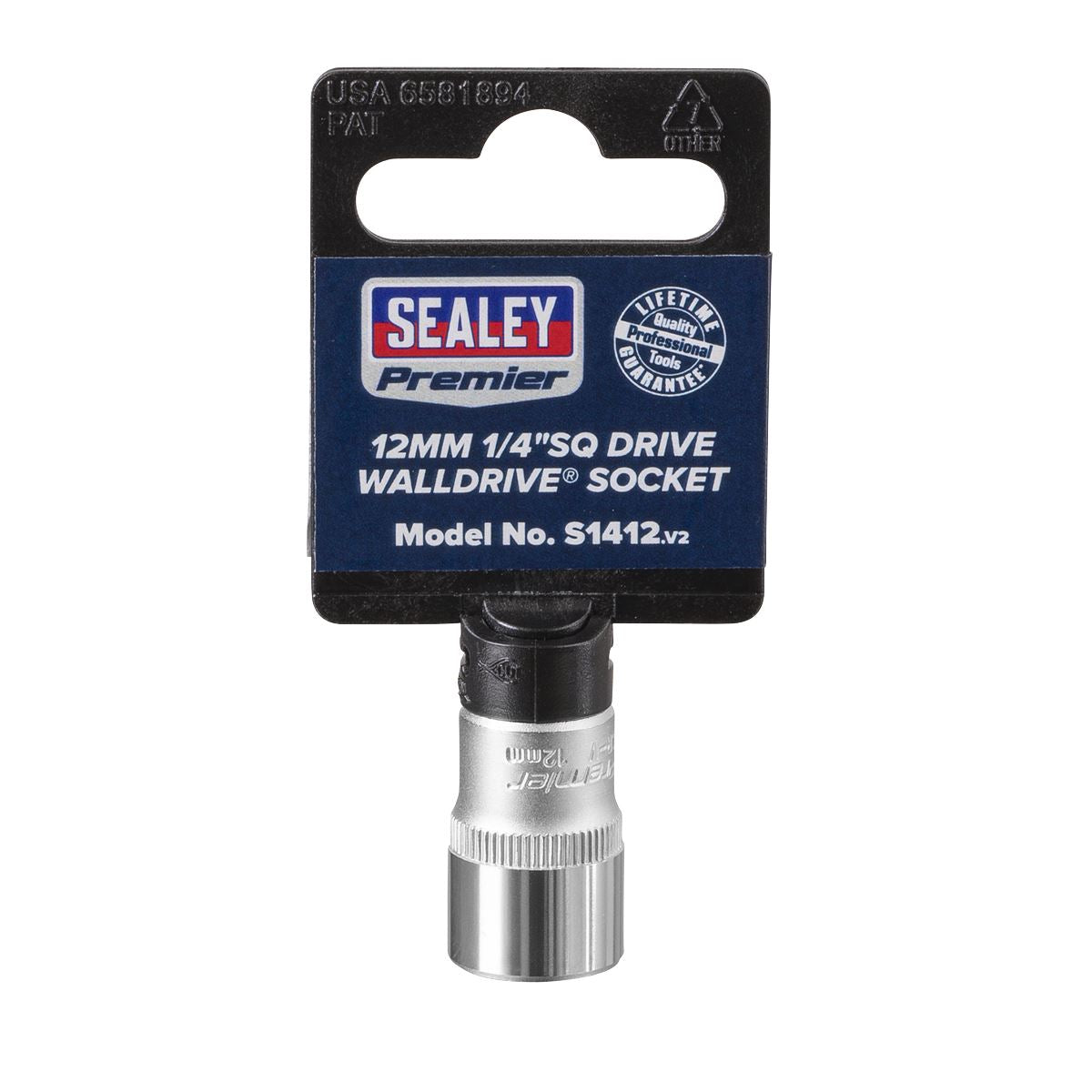 Sealey S1412 WallDrive® Socket 12mm 1/4"Sq Drive Sealey