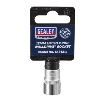 Sealey S1412 WallDrive® Socket 12mm 1/4"Sq Drive Sealey