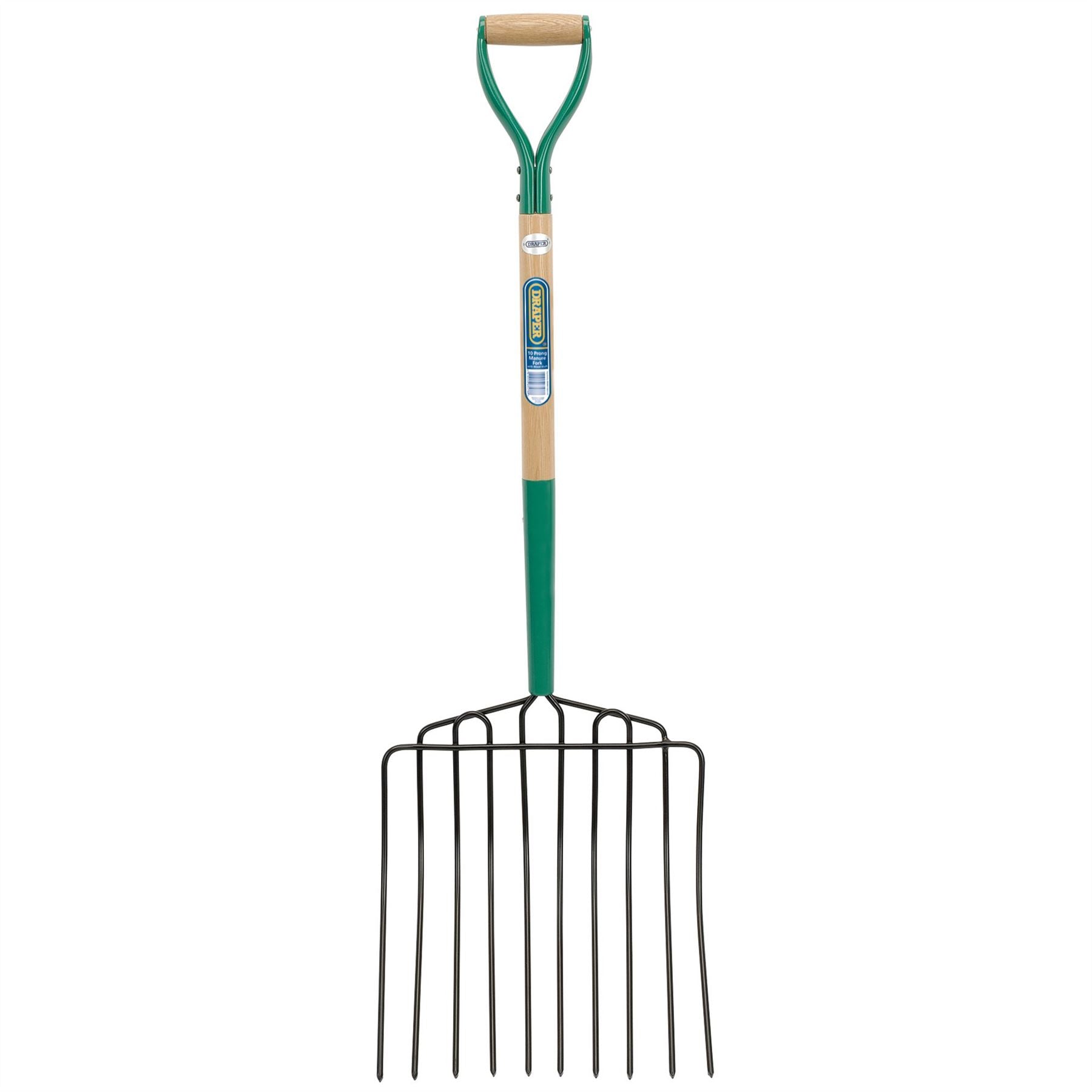 Draper 63578 10 Prong Manure Fork with Wood Shaft and MYD Handle Draper