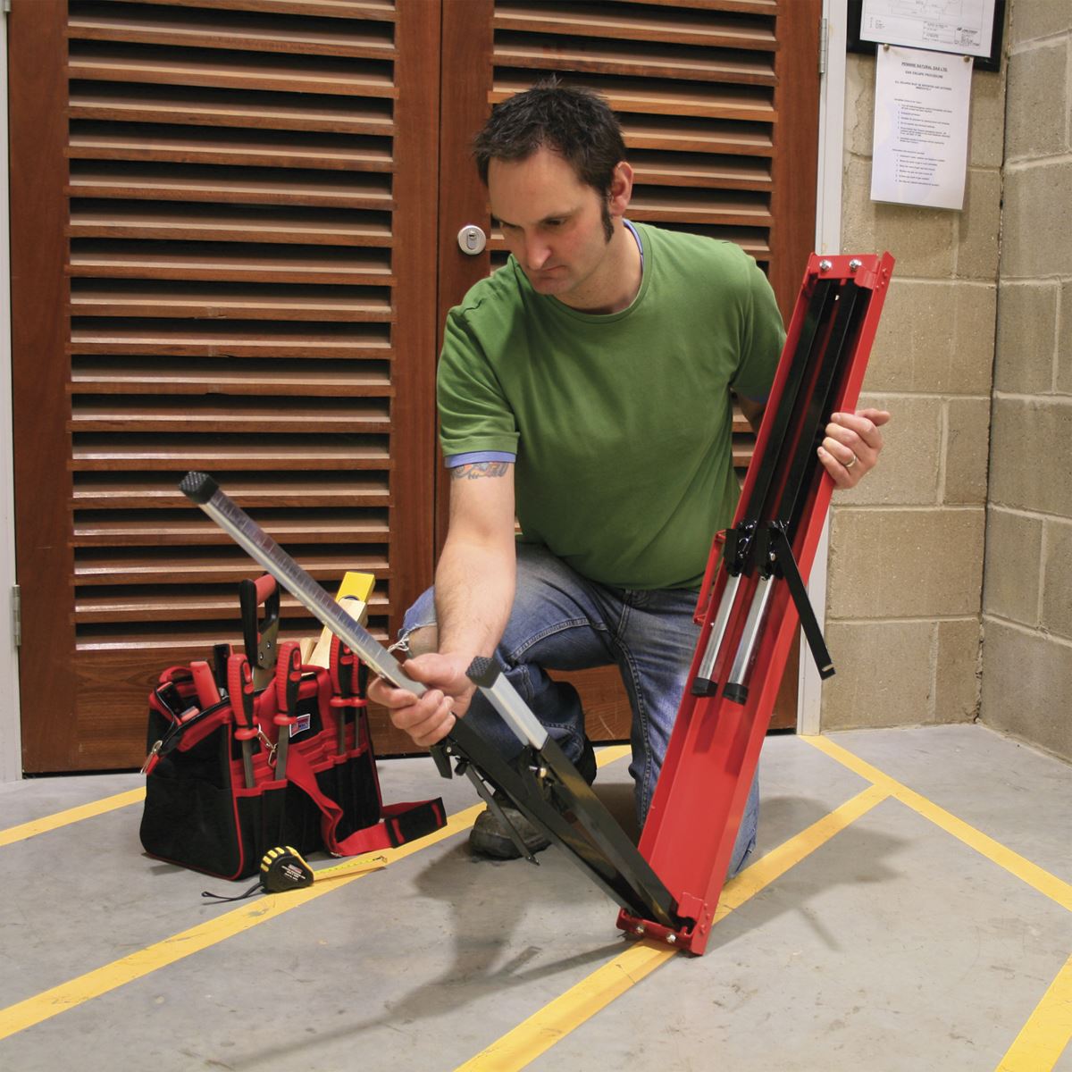 Sealey FTAL1 Fold Down Trestle with Adjustable Legs 150kg Capacity Sealey