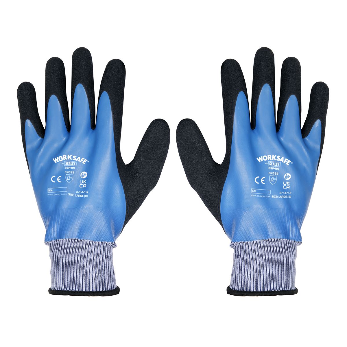 Sealey SSP49L/B120 Waterproof Latex Gloves - (Large) - Box of 120 Pairs Sealey