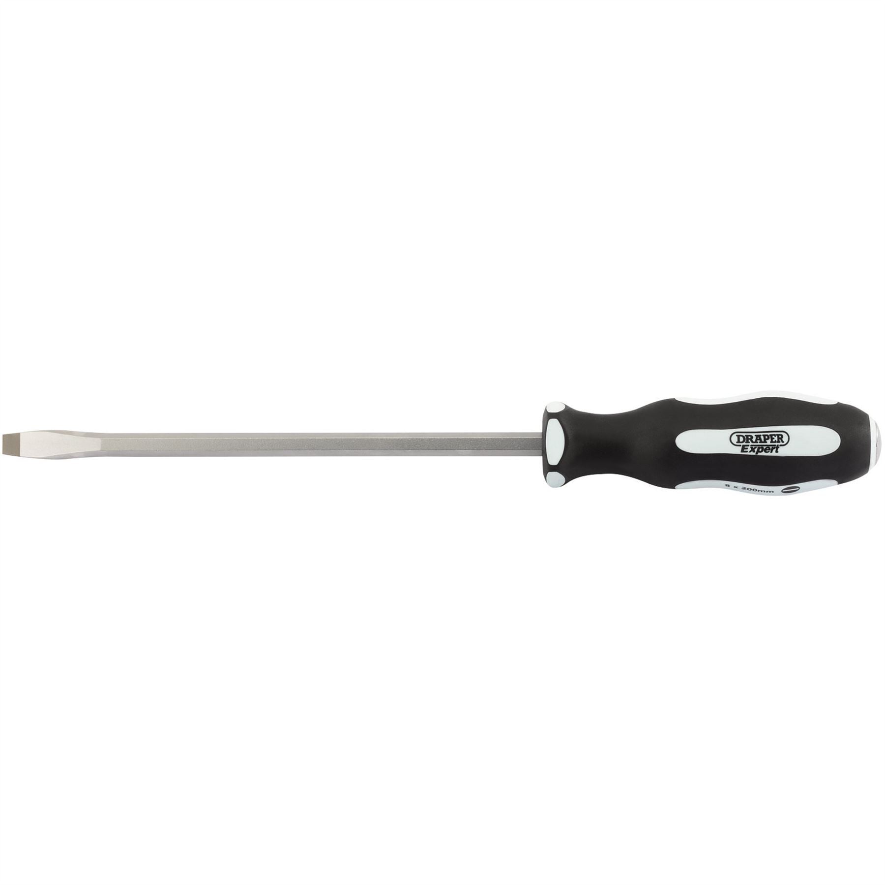 Draper 35184 Pound Thru' Plain Slot Soft Grip Screwdriver 8 x 200mm Draper