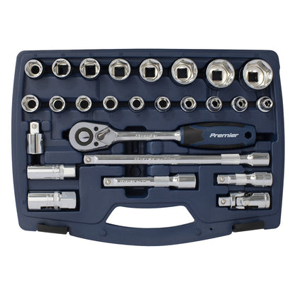 Sealey AK8992 Socket Set 26pc 1/2"Sq Drive 6pt WallDrive® Metric Sealey