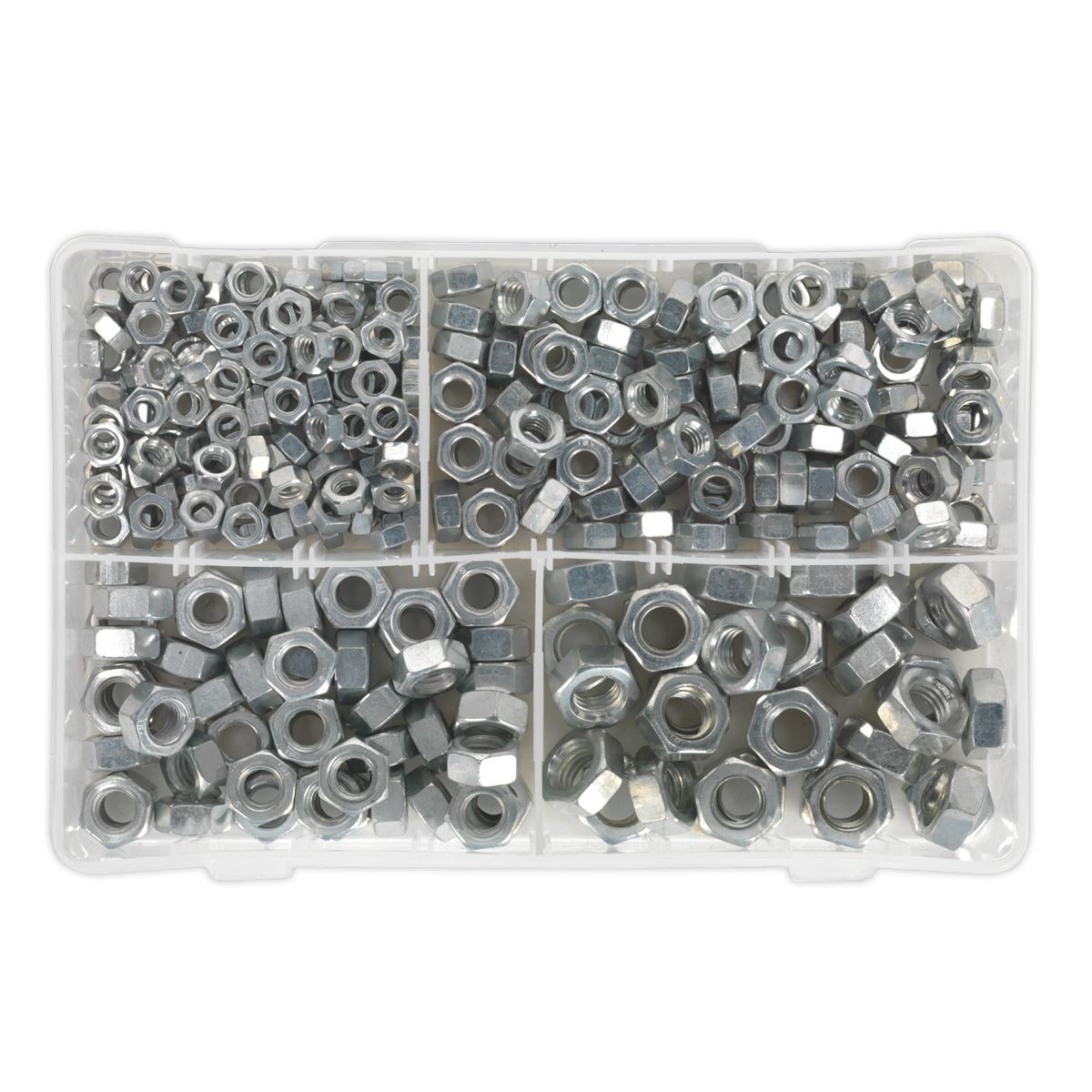 Sealey AB029SN Steel Nut Assortment 320pc 1/4"-1/2"UNF Sealey