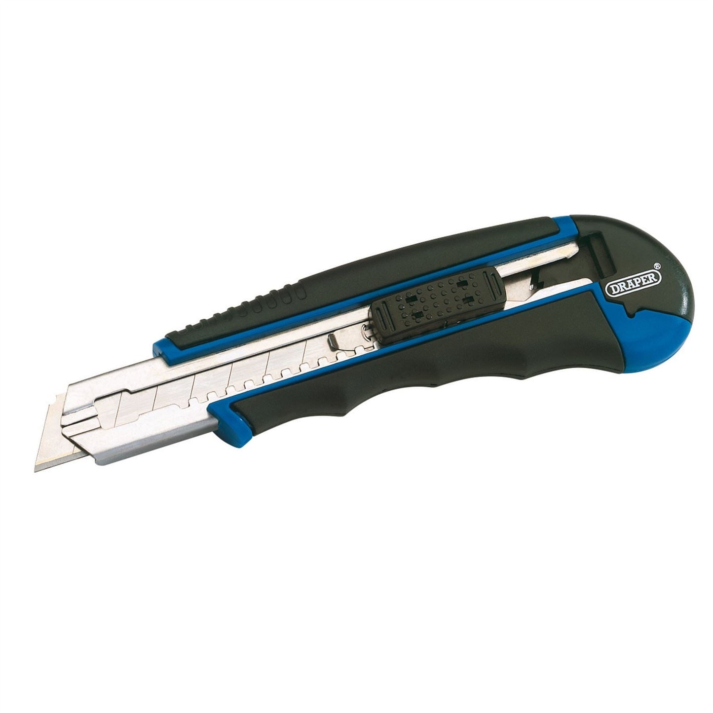 Draper 72144 Soft Grip Retractable Segment Blade Knife with 7 Segment Blade 18mm Draper