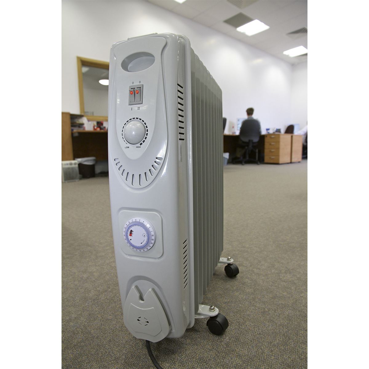 Sealey RD2500T Oil Filled Radiator 2500W/230V 11-Element with Timer Sealey