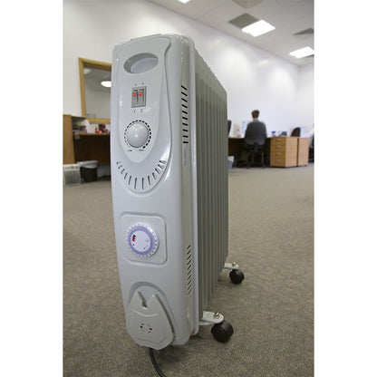 Sealey RD2500T Oil Filled Radiator 2500W/230V 11-Element with Timer Sealey