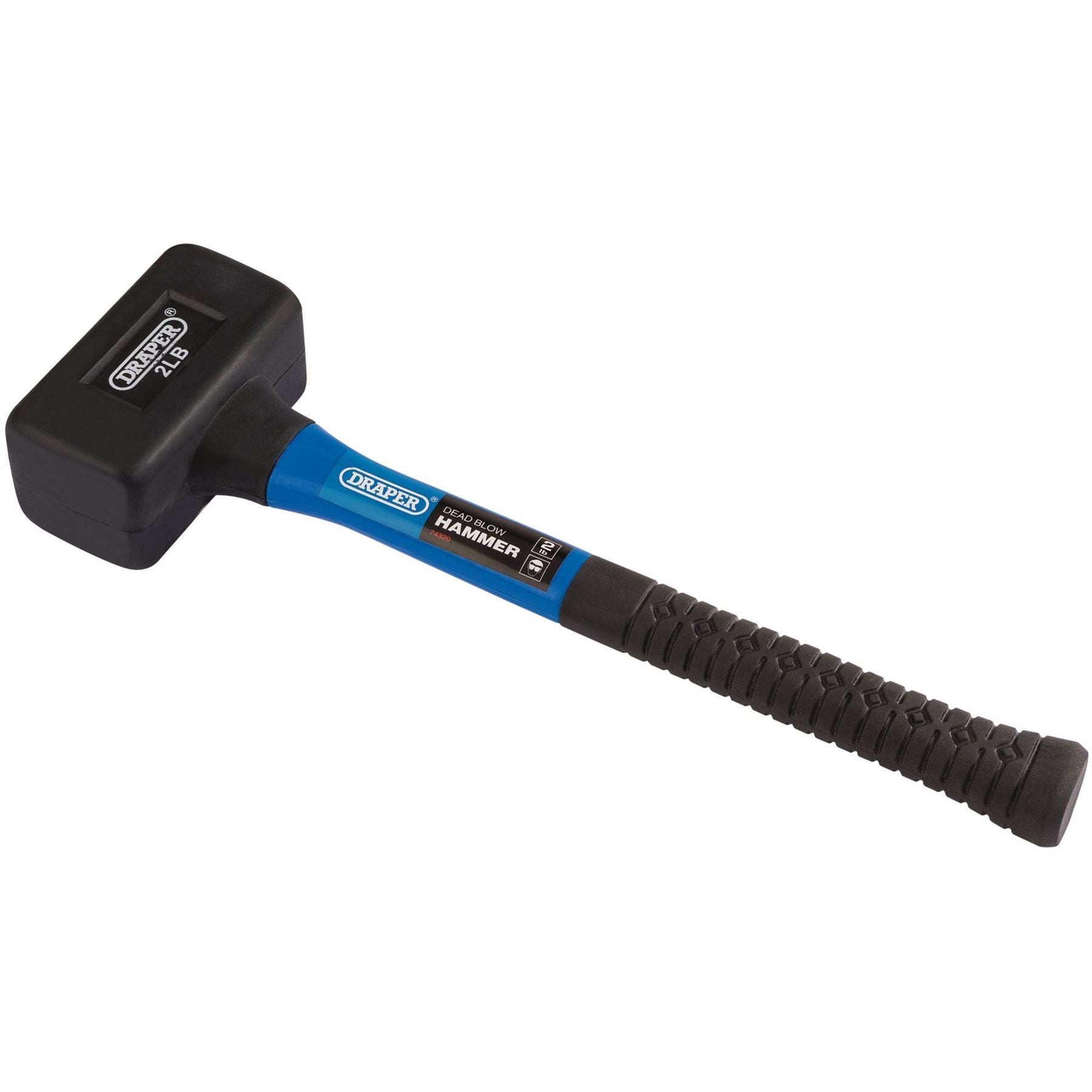 Draper 74320 Rubber Dead Blow Hammer with Fibreglass Shaft 900g/32oz Draper