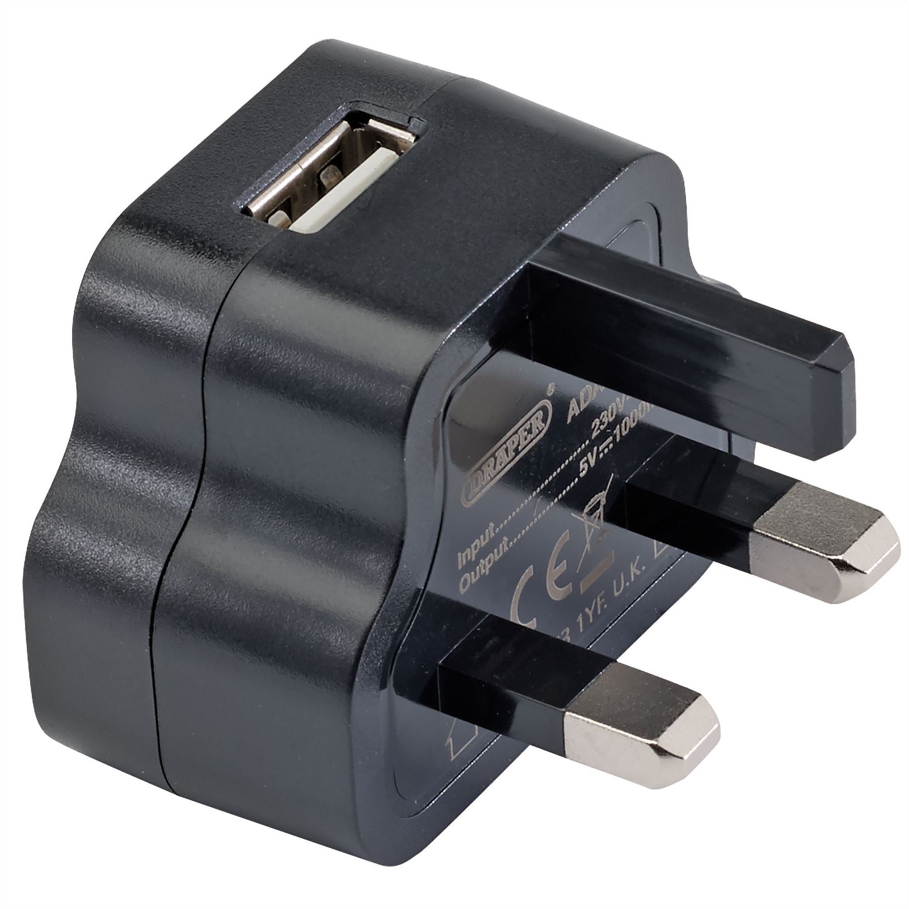 Draper 93038 230V USB Charger 1 Amp Draper