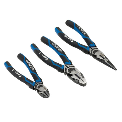 Draper 28033 Expert High Leverage Plier Set Blue 3 Piece Draper