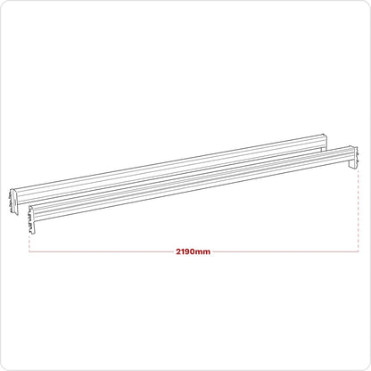 Sealey APRT2252 Cross Beam Tube 2250mm - Pair 1000kg Capacity Sealey