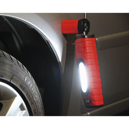 Sealey LED360PLUSR Rechargeable 360° Inspection Light 10W & 3W SMD LED Red 2 x Lithium-ion Sealey