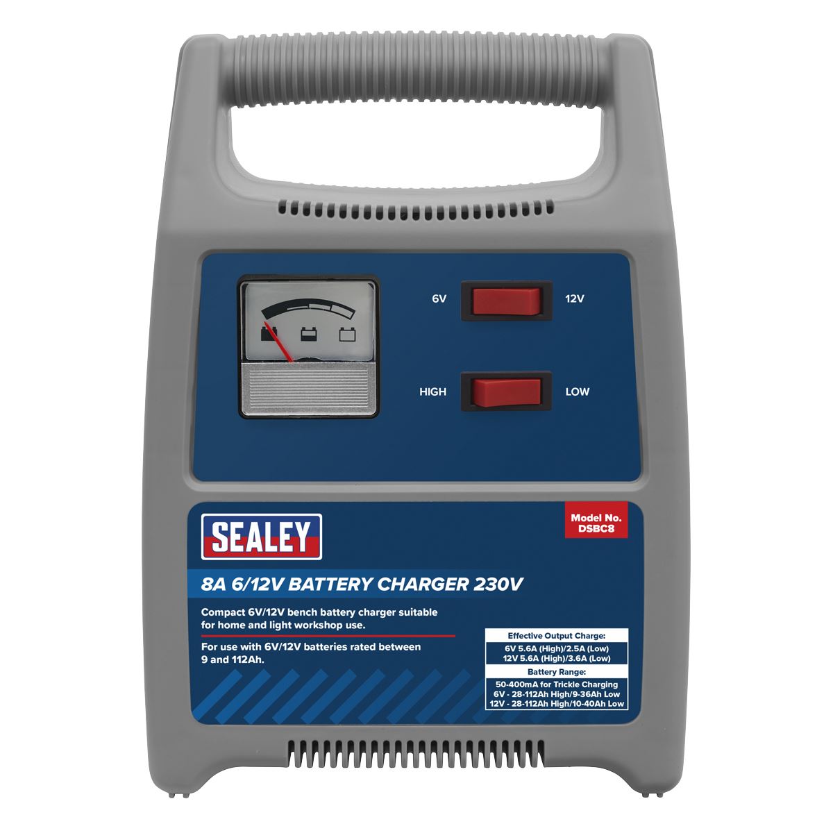 Sealey DSBC8 Battery Charger 8A 6/12V 230V Sealey