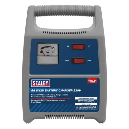 Sealey DSBC8 Battery Charger 8A 6/12V 230V Sealey