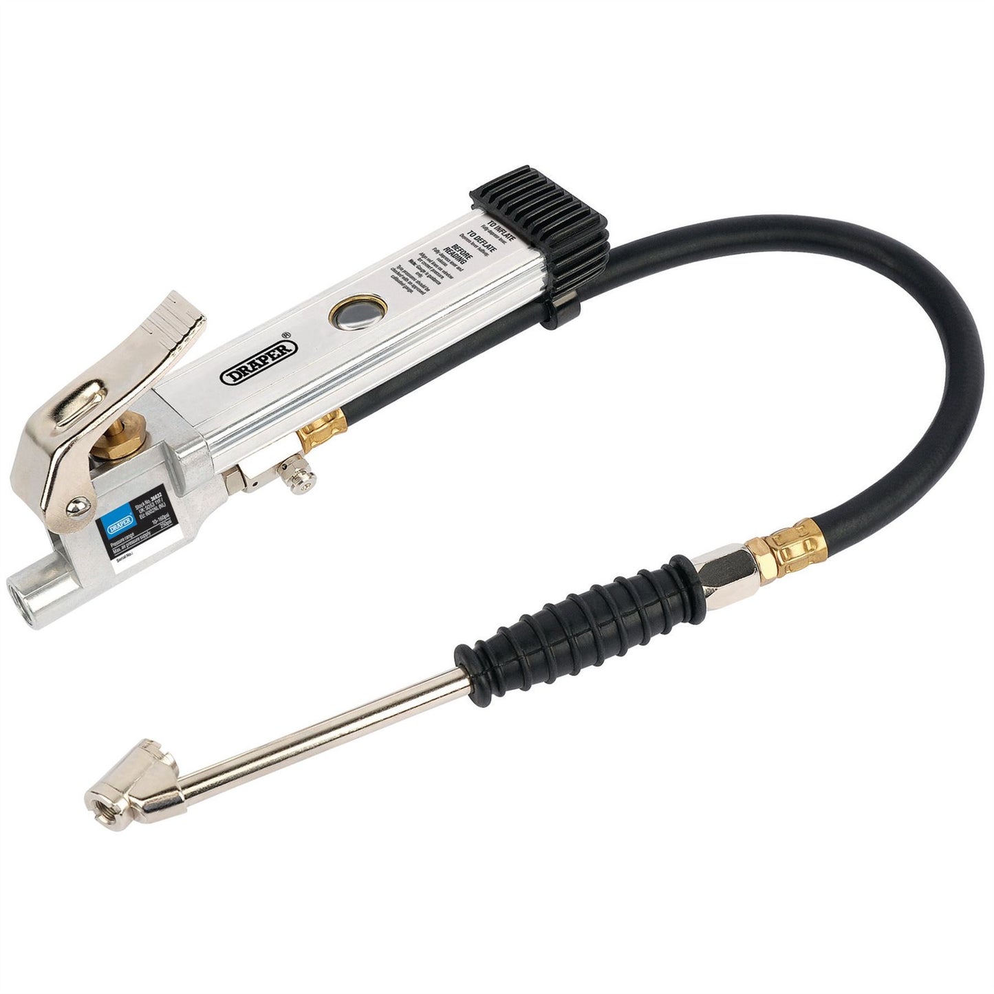 Draper 36632 Air Line Inflator with Twin Open Ended Push On Connector Draper