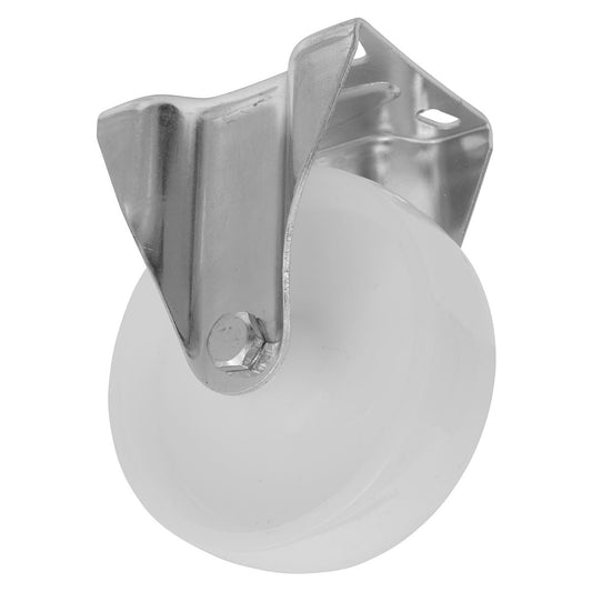 Sealey SCW4125FPEM Heavy-Duty Nylon Castor Wheel Fixed Plate Ø125mm - Trade Sealey
