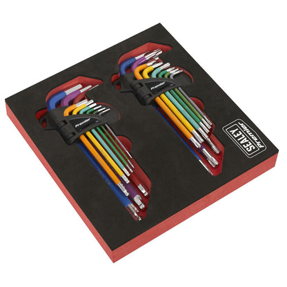 Sealey AK7199 TRX-Star* & Ball-End Hex Key Set 18pc Long Anti-Slip Sealey