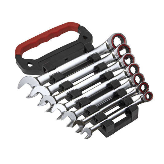 Sealey AK63941 Ratchet Combination Spanner Set 7pc Metric Premier Platinum Sealey
