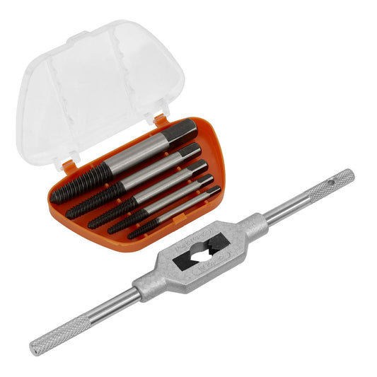 Sealey AK721 Screw Extractor Set with Wrench 6pc Helix Type Sealey