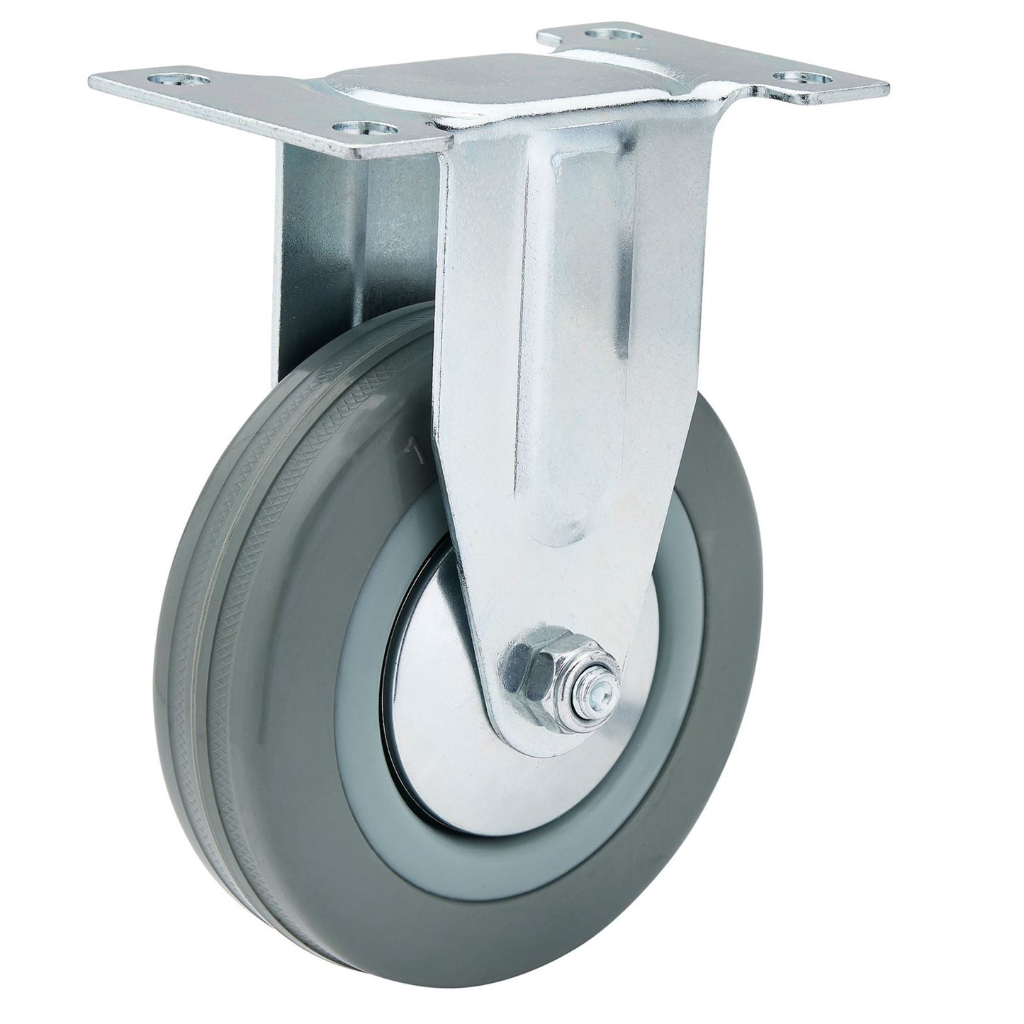 Draper 65482 Fixed Plate Fixing Rubber Castor 100mm Diameter S.W.L. 80kg Draper