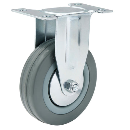 Draper 65482 Fixed Plate Fixing Rubber Castor 100mm Diameter S.W.L. 80kg Draper