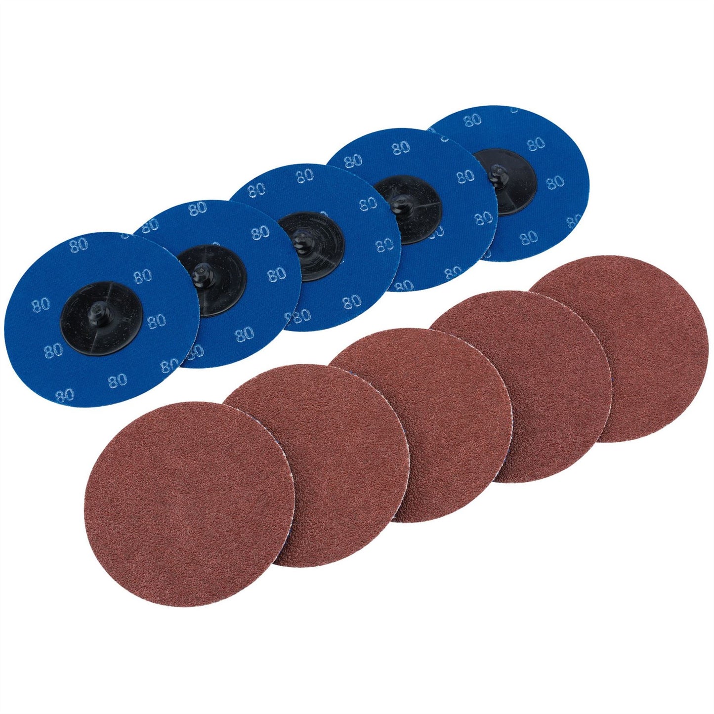 Draper 75616 Aluminium Oxide Sanding Discs 75mm 80 Grit Pack of 10 Draper