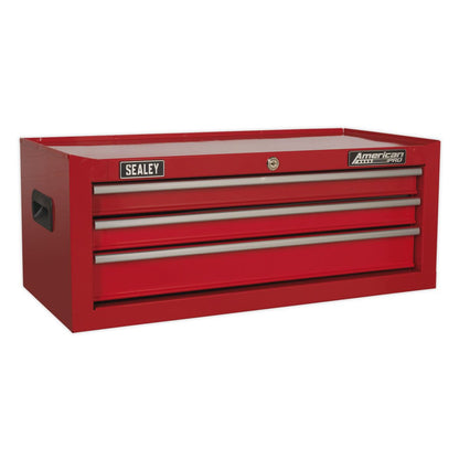 Sealey AP22STACK Topchest Mid-Box Tool Chest & Rollcab 14 Drawer Stack - Red Sealey