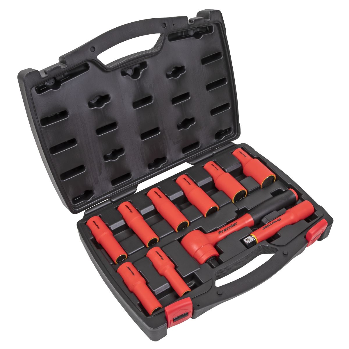 Sealey AK7943 Insulated Socket Set 10pc 1/2"Sq Drive 6pt WallDrive® VDE Approved Sealey