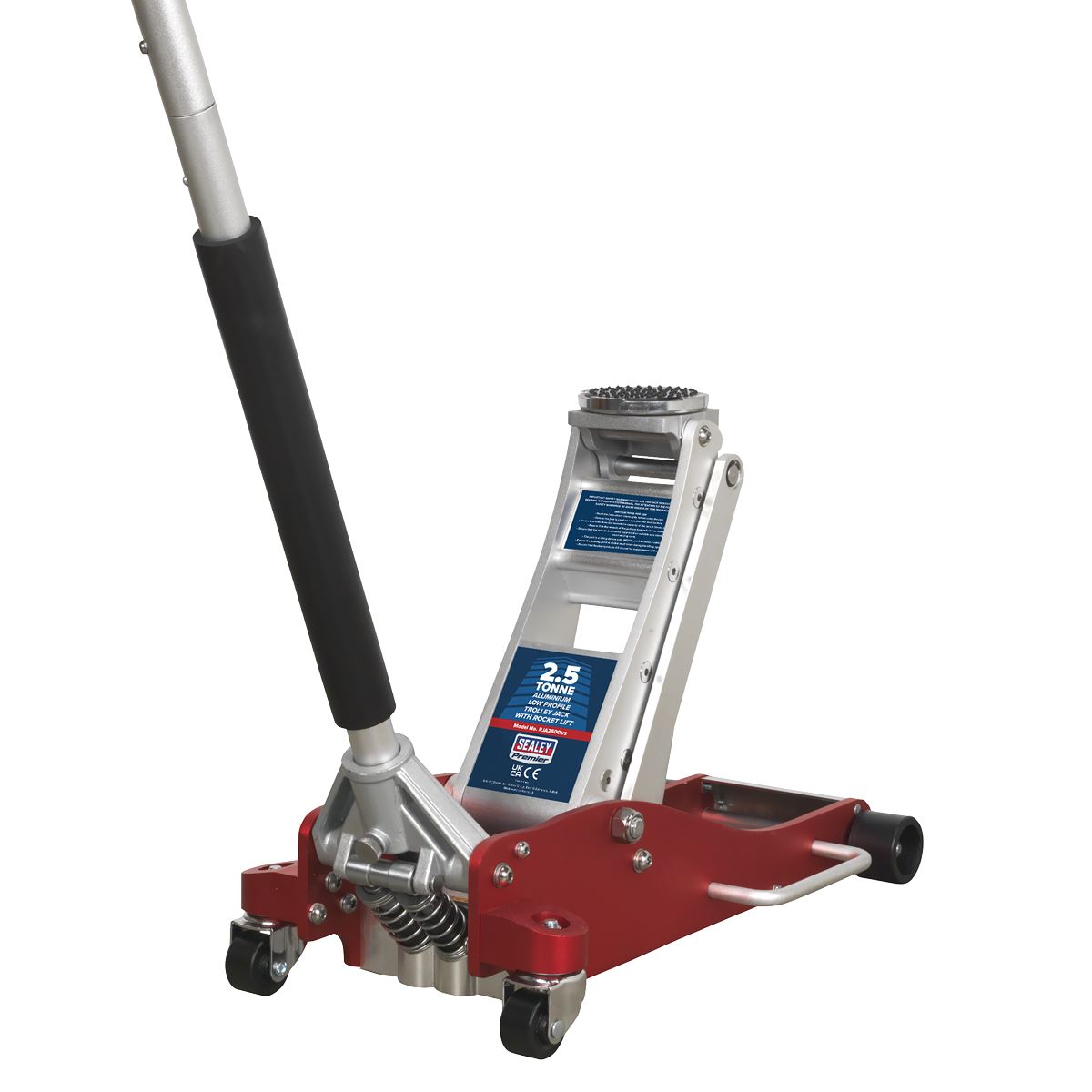 Sealey RJA2500 Premier Low Profile Aluminium Trolley Jack with Rocket Lift 2.5 Tonne Sealey