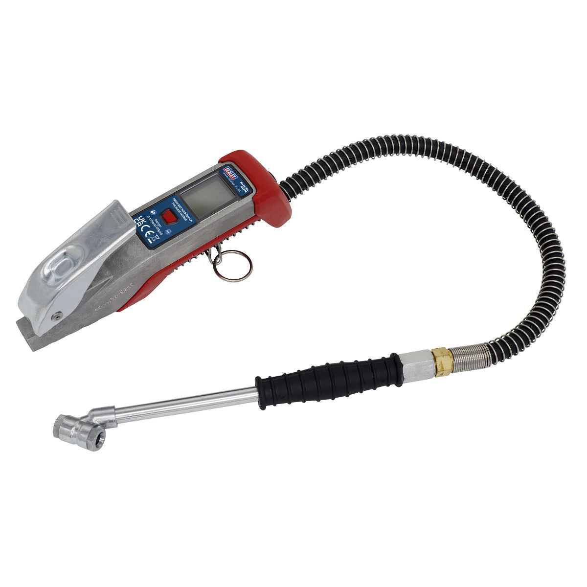 Sealey SA374 Digital Tyre Inflator 0.5m Hose with Twin Push-On Connector Sealey