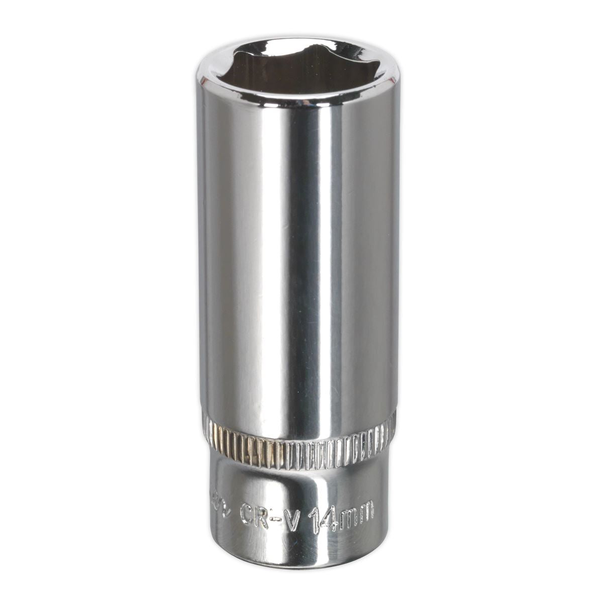 Sealey SP1414D WallDrive® Socket 14mm Deep 1/4"Sq Drive Fully Polished Sealey