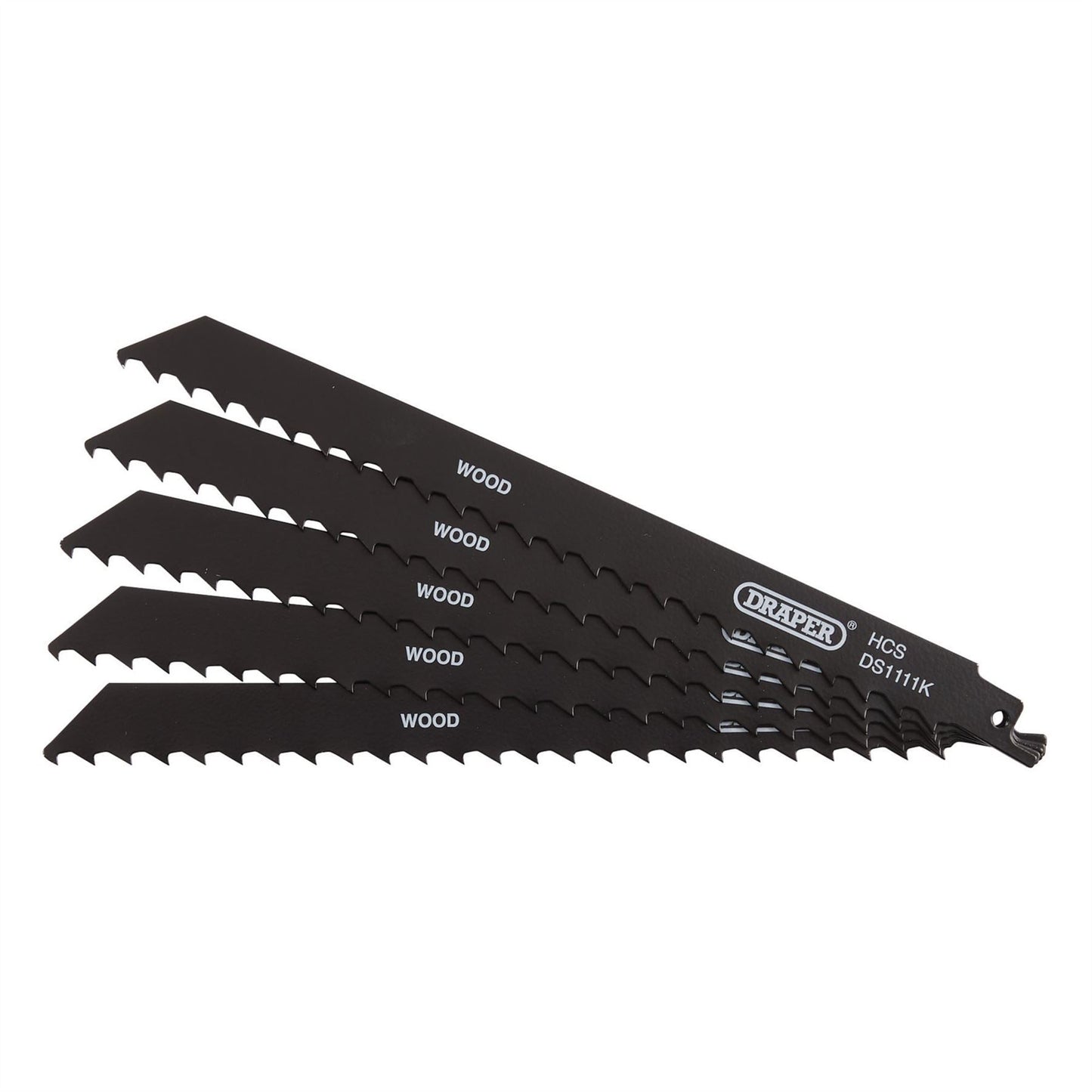 Draper 38589 Reciprocating Saw Blades for Wood and Plastic Cutting 225mm 3tpi Pack of 5 Draper