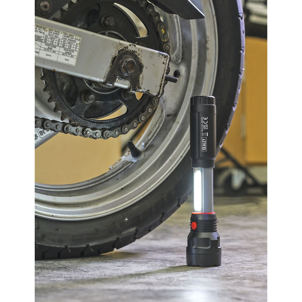 Sealey LED069 Torch/Inspection Light 3W COB & 3W LED 4 x AAA Cell Sealey