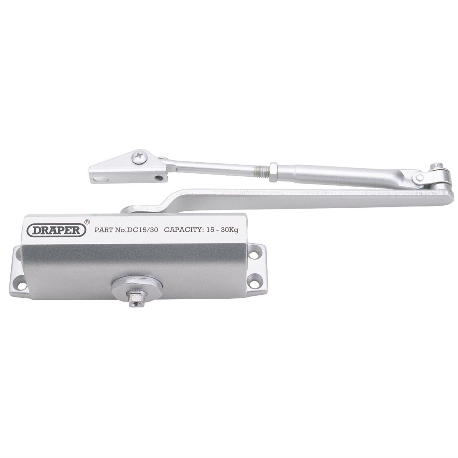 Draper 62894 Adjustable Automatic Door Closer for Doors Between 15kg and 30kg Draper