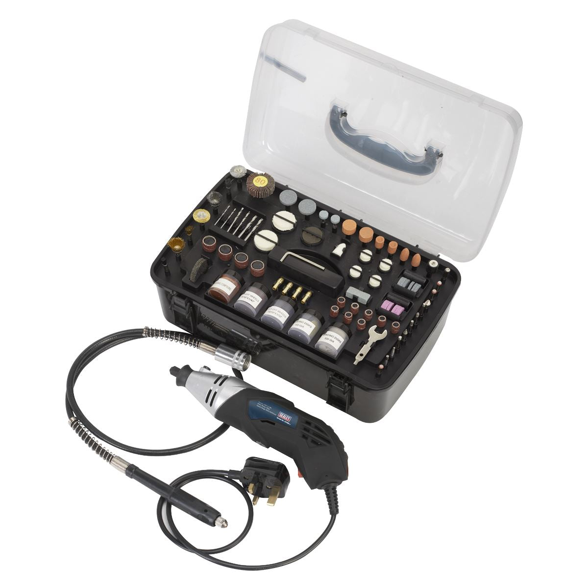 Sealey E5188 Multipurpose Rotary Tool & Engraver Kit 219pc 230V Sealey