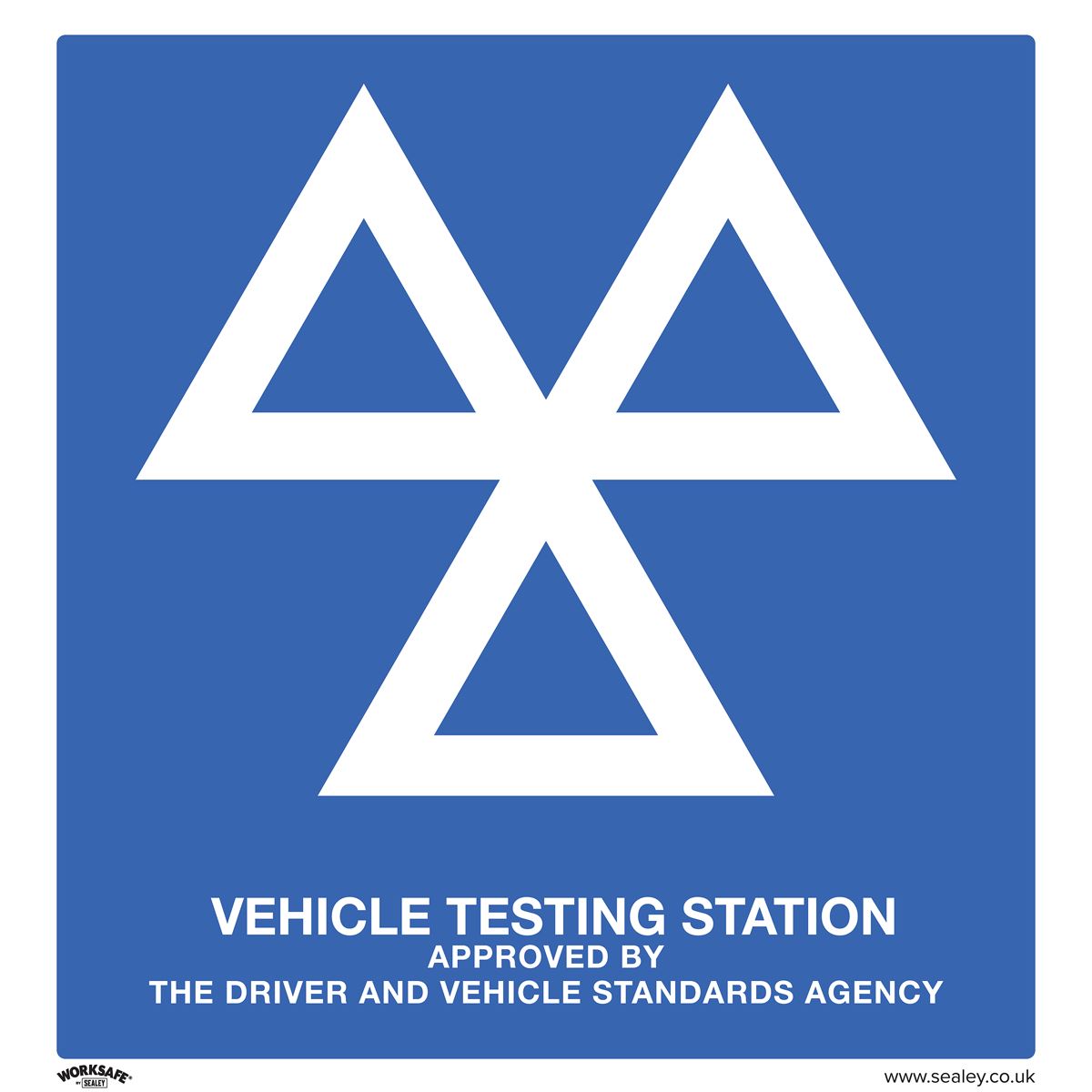 Sealey SS51P10 Warning Safety Sign - MOT Testing Station - Rigid Plastic - Pack of 10 Sealey