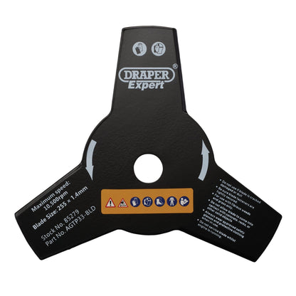 Draper 85279 3-Tooth Brush Cutter Blade 255mm Draper