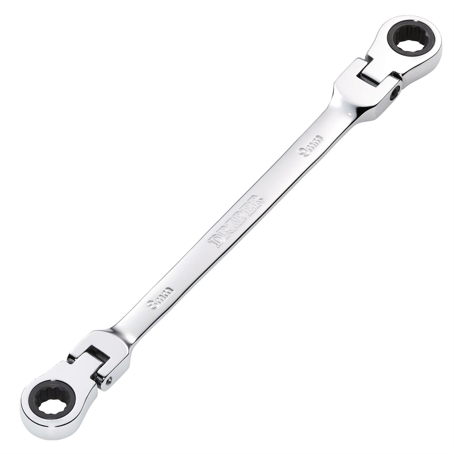 Draper 27744 HI-TORQ® Metric Flexible Head Double Ring Ratchet Spanner 8 x 9mm Draper