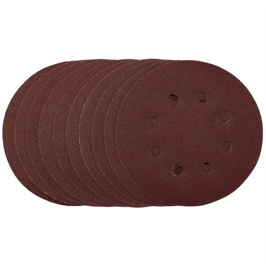 Draper 54756 Punched Sanding Discs 125mm Hook & Loop 120 Grit Pack of 10 Draper