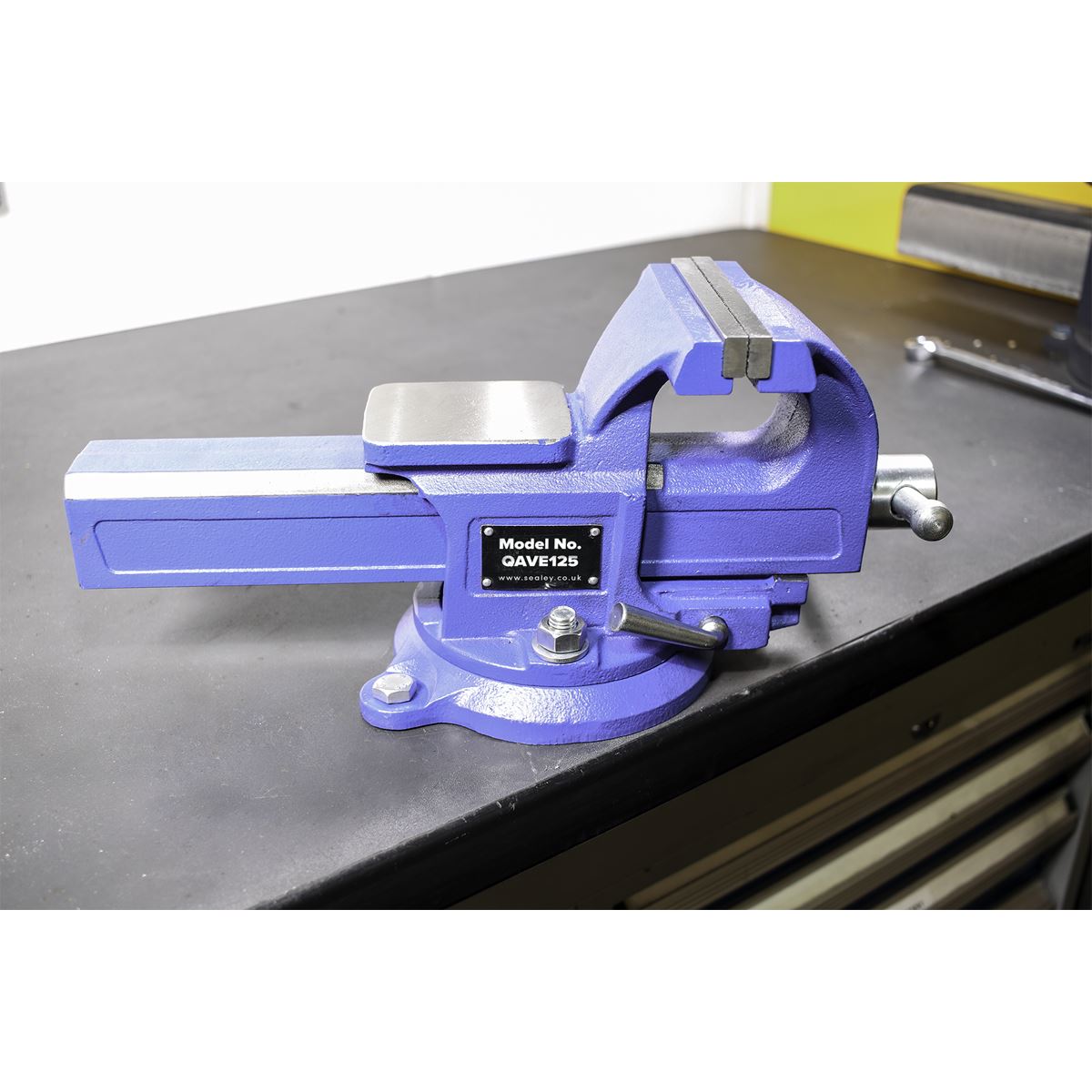 Sealey QAVE125 Vice 125mm Quick Action Swivel Base SG Iron Sealey