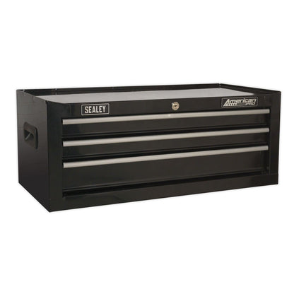 Sealey AP223B Mid-Box Tool Chest 3 Drawer with Ball-Bearing Slides - Black Sealey