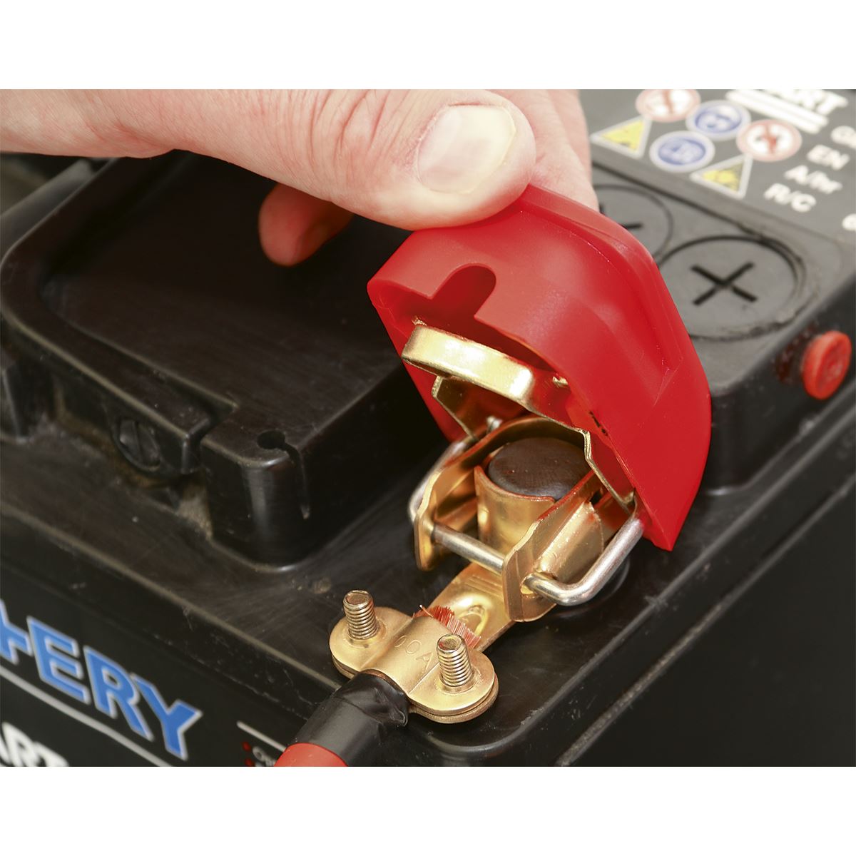 Sealey BTQK12 Quick Release Battery Clamps Positive-Negative Pair Sealey