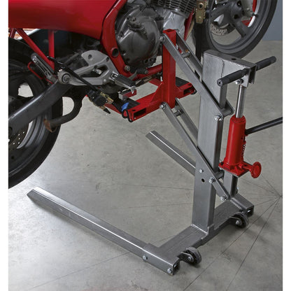 Sealey MCL500 Single Post Hydraulic Portable Motorcycle Lift 450kg Capacity Sealey