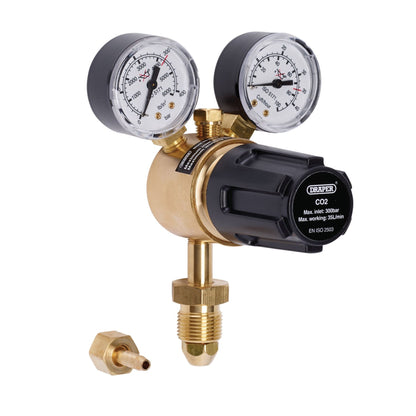 Draper 70147 Industrial Gas Bottle Regulator with Double Gauge 300 bar Draper
