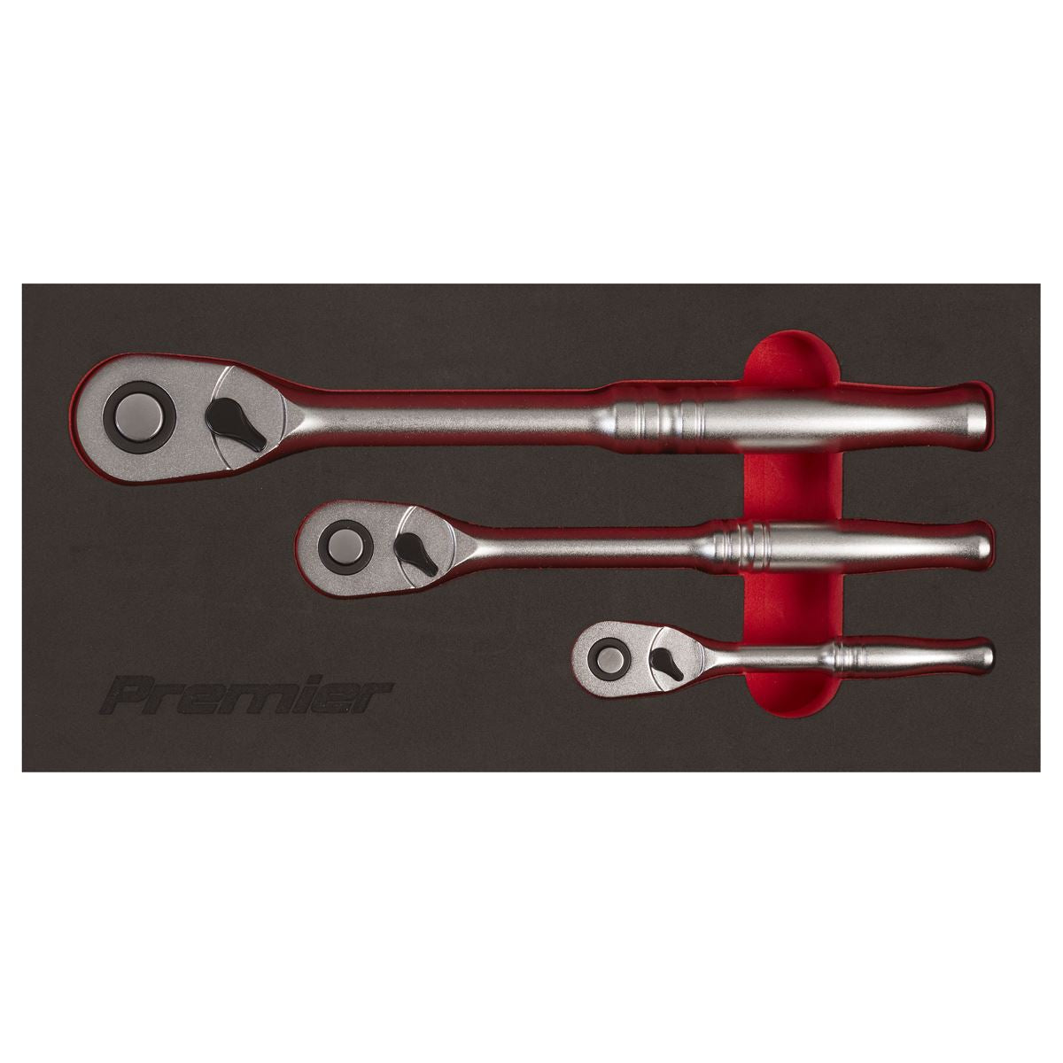 Sealey AK7933 Ratchet Wrench Set 3pc Pear-Head Flip Reverse - Premier Platinum Sealey