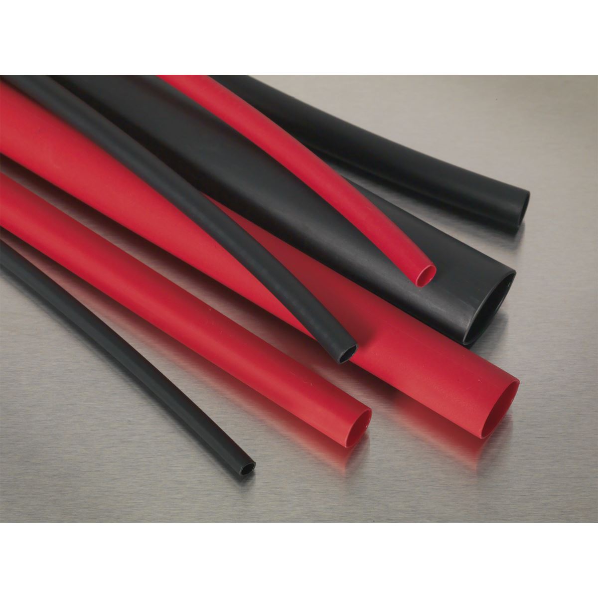 Sealey HSTAL72BR Heat Shrink Tubing Assortment 72pc Black & Red Adhesive Lined 200mm Sealey