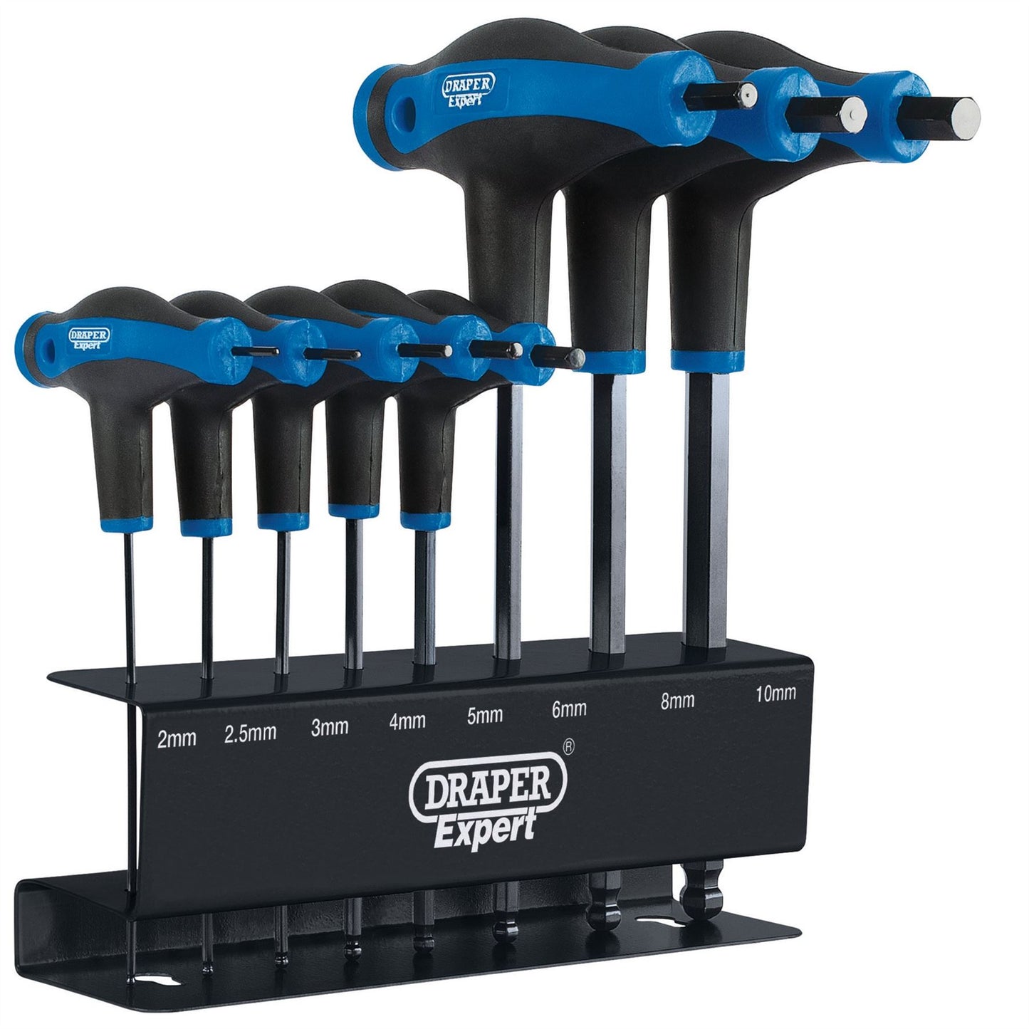 Draper 33873 Expert Soft Grip Metric Hex & Ball End T-Handle Key Set 8 Piece Draper